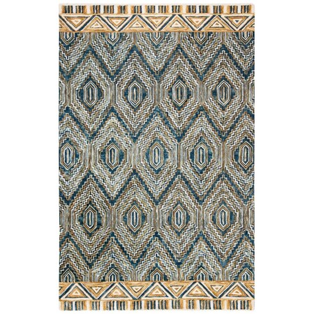 Safavieh Aspen Hand Tufted Rectangle Area Rug Blue & Gold - 8 x 10 ft. APN822M-8